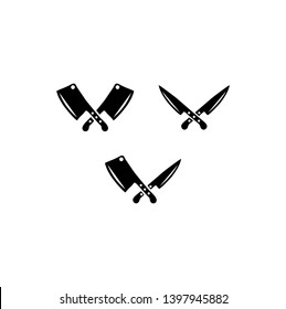 Knife and Cleaver Cross sign for Butcher