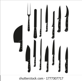 Messersammlung. Illustration für Web und Mobile