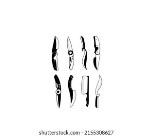 knife collection logo design silhouette