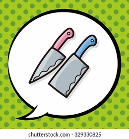 knife color doodle, speech bubble