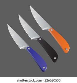 Knife color set. Vector illustration