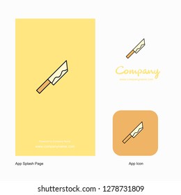 Knife Company Logo App Icon and Splash Page Design. Creative Business App Design Elements