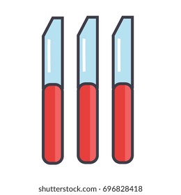 Knife concept. Line vector icon. Editable stroke. Flat linear illustration isolated on white background