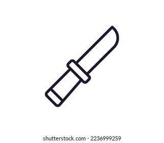 Knife concept. Single premium editable stroke pictogram perfect for logos, mobile apps, online shops and web sites. Vector symbol isolated on white background. 