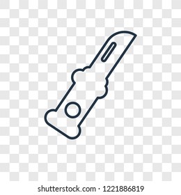 Knife concept vector linear icon isolated on transparent background, Knife concept transparency concept in outline style