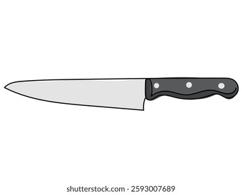 Knife in a continuous line drawing on a white background.