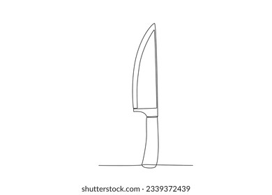 Knife continuous line drawing vector illustration of kitchenware
