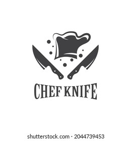 knife cooking chef logo illustration vector design