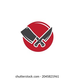knife cooking chef logo illustration vector design