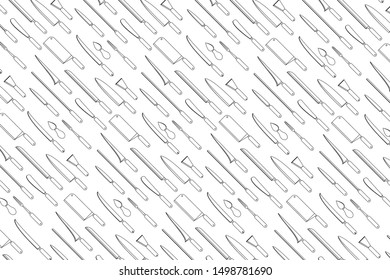Knife cooking tool pattern vector isolated