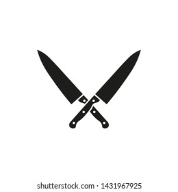 Knife cross icon. Flat design. Vector illustration. Isolated.