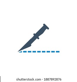 Knife cut icon (vector illustration)
