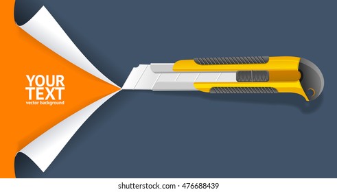 Knife Cut Paper. Image for Business. Vector illustration