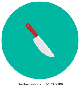 Knife cute icon in trendy flat style isolated on color background. Kitchenware symbol for your design, logo, UI. Vector illustration, EPS10.