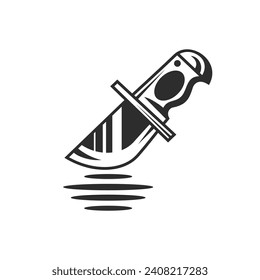 Knife and cuts. Vector illustration 