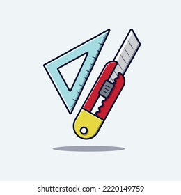 Knife cutter icon cartoon illustration. Cutting tool equipment vector illustration