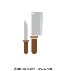 
Knife and cutting board flat design on white background - vector design templates