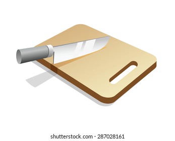 Knife and cutting board vector Illustration