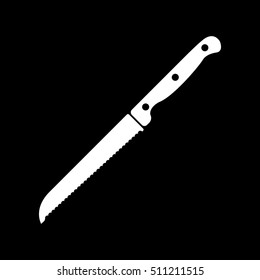 The knife for cutting bread icon. Knife and chef, kitchen symbol.UI. Web. Logo. Sign. Flat design. App. Stock vector