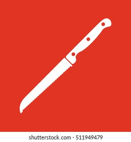 The knife for cutting bread icon. Knife and chef, kitchen symbol.UI. Web. Logo. Sign. Flat design. App. Stock vector