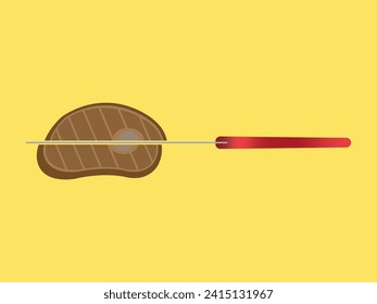 Knife, die ein Grillsteg halbieren