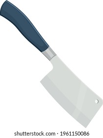 A knife for cutting large heads of hard cheese with a large blade and a dark handle.Vector illustration isolated on a white background.