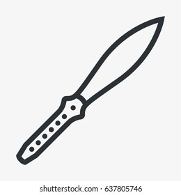 Knife Dagger Minimal Flat Line Outline Stroke Icon Pictogram Symbol