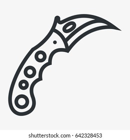 Knife Dagger Minimal Flat Line Outline Stroke Icon Pictogram Symbol