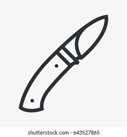 Knife Dagger Minimal Flat Line Outline Stroke Icon Pictogram Symbol