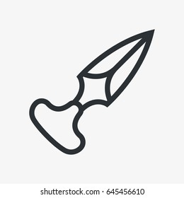 Knife Dagger Minimal Flat Line Outline Stroke Icon Pictogram Symbol
