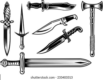 Knife, Dagger, Sword And Tomahawk