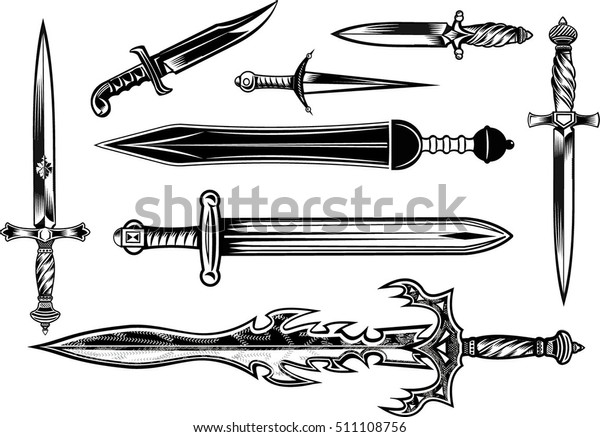 Knife, dagger, sword and\
tomahawk