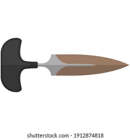 Messer gefährliche Metallwaffe einzeln auf weißem Hintergrund. Vectorbonder-Dagle für Kampf und Überleben