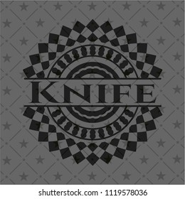 Knife dark emblem. Retro