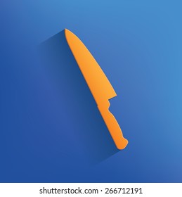 Knife design on blue background,clean vector