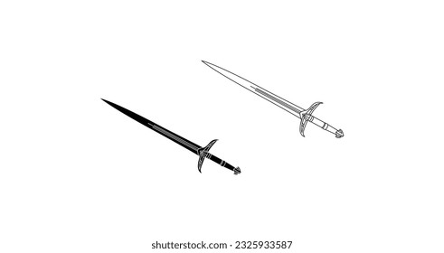 Knife Desing Blade Cut Chako Hard Work.Khanjar icon in black style isolated on white background. Arab Emirates symbol stock vector illustration.Machete icon symbol, illustration design template
