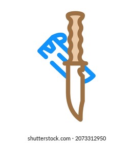 knife diver equipment color icon vector. knife diver equipment sign. isolated symbol illustration