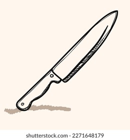 knife doodle hand drawn, sketch style illustration icon