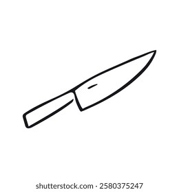 Knife Doodle Icon, line hand drawn kitchen tool symbol vector design. Great for mobile app, web design, banner, etc