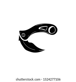 knife doodle icon vector hand drawing flat black