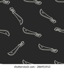 knife doodle seamless pattern background