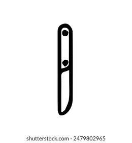 Knife in doodle style isolated on white background. Signature Icon. Vector outline illustration. Can be used as icon or symbol. Decor element. Hand drawn black sketch.