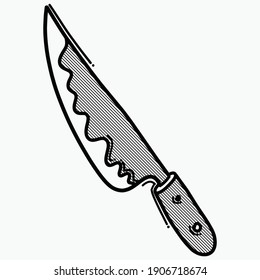 knife doodle vector icon. Drawing sketch illustration hand drawn line.