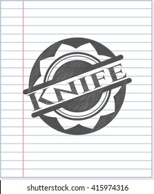 Knife drawn in pencil