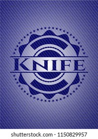Knife emblem with jean high quality background