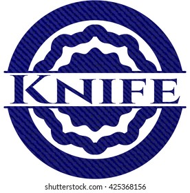 Knife emblem with jean high quality background