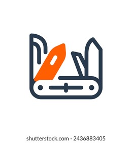 Knife Equipment for Mountain Adventures Vector Icon Illustration