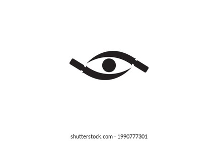 knife with eyes logo vector icon illustration design