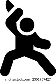 Messer-Kämpfer-Vektorgrafik auf transparentem Hintergrund.Hochwertige Symbole.Glyphen-Vektorsymbole für Konzept- und Grafikdesign.