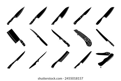 Cuchillo lleno de Vector Set Ilustración